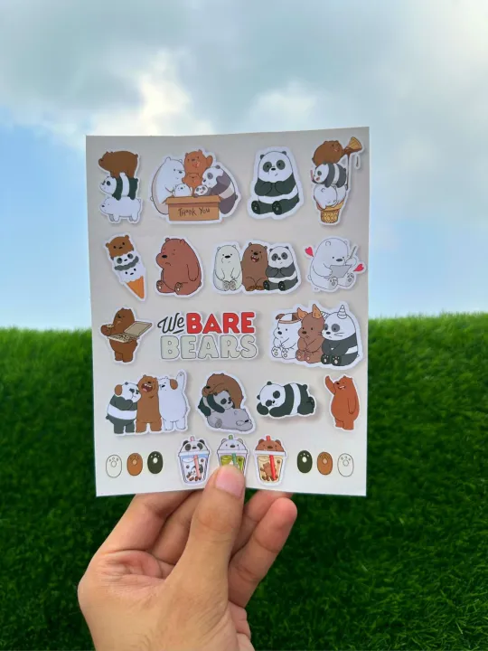 We Bare Bears Aesthetic Cute Journal Sticker Sheet | Daraz.pk