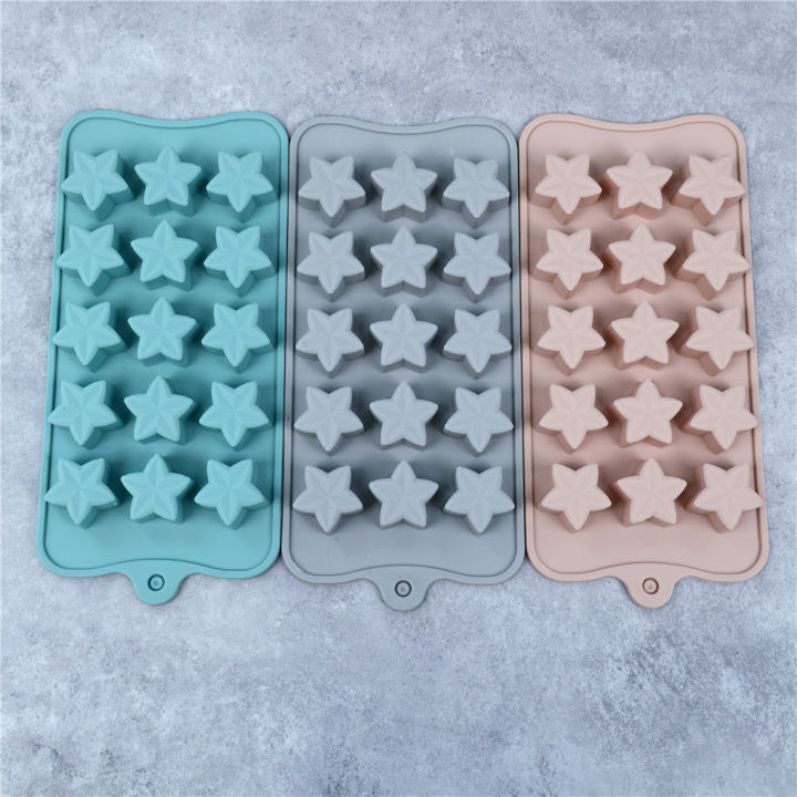 15-Piece Five-Pointed Star Silicone Chocolate Mold Creative Jelly Christmas Candy DIY Mold Ice Tray Baking Mold