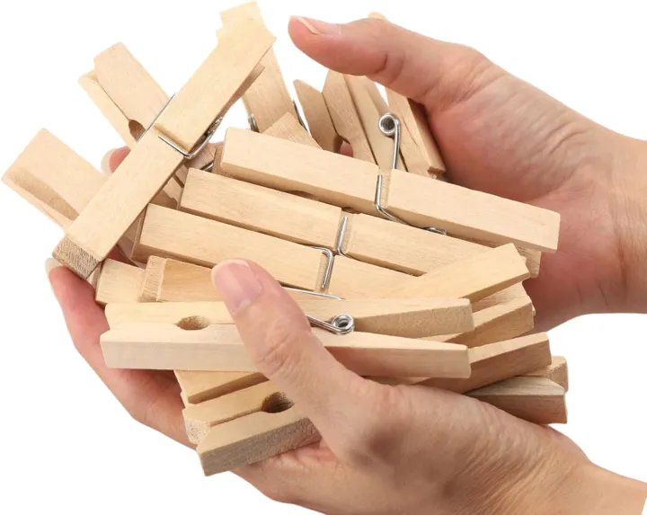 Pack%20of%20Wooden%20Clothes%20Pins%20Large%20Natural%20Wood%20Heavy%20Duty%20Wood%20Clips%20Rust%20Resistant%20for%20Classroom,%20Crafts%20for%20Hanging%20Clothes%20Pictures,%20Outdoor%20Clothes%20Line%20Clips%20for%20Drying%20Laundry,%20Household%20Clothespin%20Pegs%20-%20Image%202