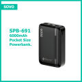 SOVO SPB-691 6000mAh (Pulse Service) Pocket-Size Portable Power Bank. 
