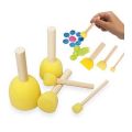 5pcs Sponge Gbell Drawing Stamp DIY Foam Sponge Paint Brush Set Stencil Brush Value Pack 5 Different Sizes. 