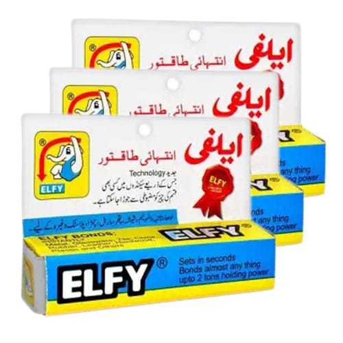 Pack of 3  SUPER GLUE/ELFY All Purpose Liquid Adhesive