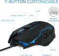SZMDLX Gaming Mouse, Wired (4800 DPI) (Programmable) (Breathing Light) (Weight Tuning Set) Ergonomic Game USB Computer Mice Gamer Desktop Laptop PC Gaming Mouse with 7 Buttons. 