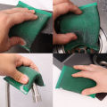 2/4Pcs Stainless Steel Wire Sponge Wipe Double Side Pot Cleaning Cloth Reusable Non-stick Oil Dishrag Household Kitchen Dishcloth. 