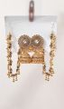 Beautiful Peach Golden Rhinestone Jhumka Bali with Pearls Sahara for Girls/Woman/Party/Weddings. 