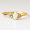 ROXI Fashion Fine Jewelry Rings Luxury Personalized Vintage Gold Plated S925 Sterling Silver SizeNew 925 Jade Opal Gold Ring. 