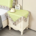 Laminated bedside table cover cloth European lace bedroom fabric small tablecloth bedside table cover square towel printer dust cover. 