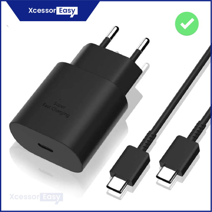 Samsung_25W Super Fast Charger With USB Type-C to Type-C Cable | PD Charger For all Mobile Phones and Samsung phones