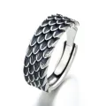 Retro Dragon Scale Ring Men Jewelry Fashion Personality Cool Style Index Ring 925 Sterling Silver Male Party Accessories Open. 