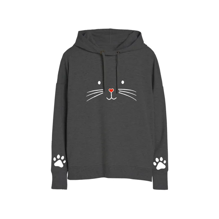 Meow%202%20With%20Paw%20Printed%20Kangaroo%20Hoodie%20For%20Women%20-%20Image%202