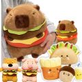 Cute Hamburger Capybara Dog Pig Plushie Capibaras Pizza Bubble Tea Juice Food Plush Toy Stuffed LifelikeDrink Cushion. 