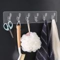 Self Adhesive Wall Mounted Strip Hook, Bathroom Towel Rail Kitchen Hanger Hooks. 