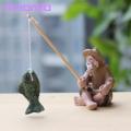 Amamia Figure Sculpture Anti-fade Miniature Fishing Man Statue Scene Layout Prop. 