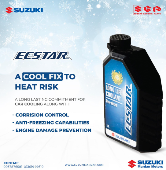 Suzuki ECSTAR 1L Genuine Long Life Premixed Engine Coolant - Anti Freeze coolant, Heavy Duty Coolant, Anti Rust Coolant, Heat Protection, Radiator Coolant for All Suzuki Cars