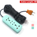 High Quality 4 Way Universal Power Extension Board With 4 Meter & 8 Meters long Cable - 1 Month warranty | Multiple EU / UK Sockets | 2 Round Pin Plug. 