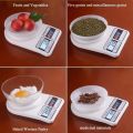 Electronic Digital Kitchen Weighing Machine: 10kg Weight Scale with Backlit LCD (Shop, Food, Cake, Kids Food, Spices, Vegetables, Liquids, Chicken, Fruits) - White. 