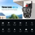 12MP 4x4x4Dual Lens Ultra HD IP Camera WIFI Outdoor Dual Screen Webcam Smartphone 4K Waterproof PTZ CCTV Camera Security Protection V380. 