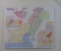 Large Pakistan Wall Map Political (Wood Frame - In Urdu). 