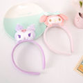 my melody kuromi kawaii plush doll face wash girl sanrio anime yugui dog cute girly heart hair accessories headdress headband. 