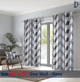 Curtains Set, Printed curtains for room, 100% cotton - GeoWall Navy Blue - Pack of 2 Curtains. 