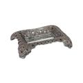 Silver Barrel Decorated Basket Tray. 
