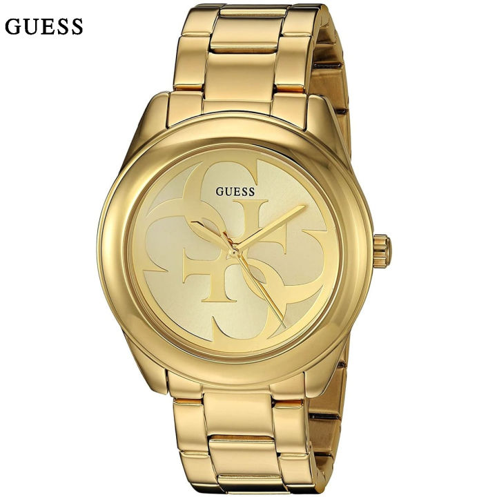 Guess G-Twist Gold Dial Gold Stainless Steel Watch For Women-W1082L2