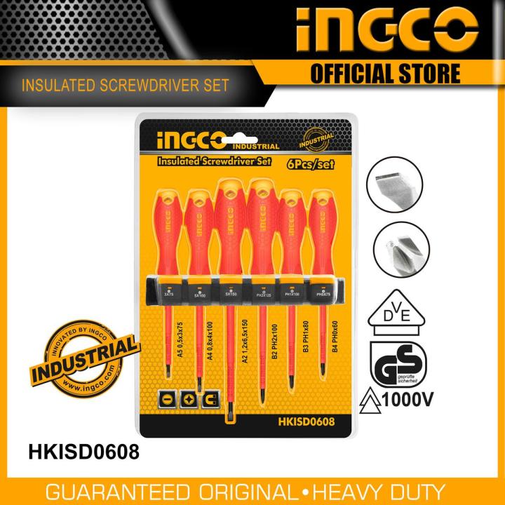 Ingco 6 Pcs Insulated Screwdriver Set