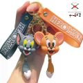 PACK OF 2 TOM AND JERRY SOFT SILCONE MADE KEYCHAIN FOR BOYS AND GIRLS Keyrings For Children. 