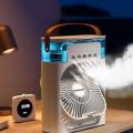 Portable Air Conditioner Fan, Mini Evaporative Air Cooler with 7 Colors LED Light, 1/2/3 H Timer, 3 Wind Speeds and 3 Spray Modes for Your Desk, Nightstand, or Coffee Table. 