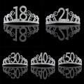 Birthday Party Decorations Adult Birthday Princess Crown Headband Crystal Tiara 18 21 30 40 50 60 Women Crown Hair Accessories. 