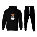 Cute Anime Bears Fashion Hoodie And Trouser Winter 2022 Warm Fleece Drawstring Hood Best Outfits For Women. 