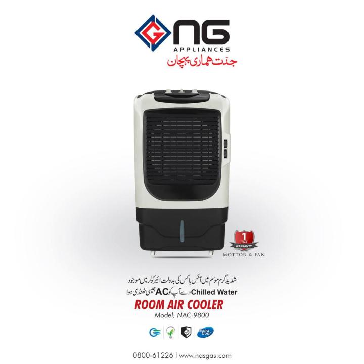 Nasgas Model NAC-9800 Room Air Cooler Unique & Stylish Design Cooling With ice Box