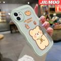 JIUMOO For iPhone 7 Plus iphone 8 Plus Case Cartoon Cute Japanese and Korean ins: Bears Cream Wave Border Soft Clear Shockproof Phone Cases Creative Camera Transparent Casing Simple Silicone Protective Cover. 