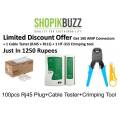 RJ45 Plug + Cable Tester + Crimp Tool , Networking Cat5 Cat6 Mega Combo Deal| DIY HUB. 