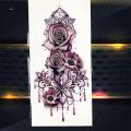 Purple Rose Tattoo Stickers Temporary Waterproof Flower Tattoo Water Transfer For Women Waist Chest Body Art Accessories. 