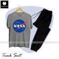 Nasa Circle Printed Tracksuit Cotton Pc Fabric Tshirt & Trosuer trendy fashion Casual Wear Summer Nasa Track Suit Tshirt O-Neck Half Sleeves for Men. 