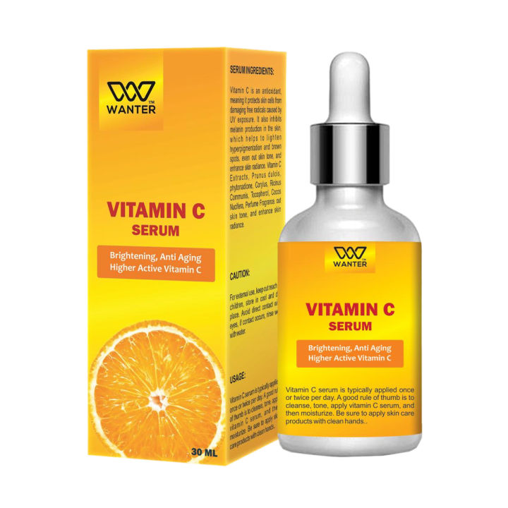 Wanter Vitamin C Serum, Vitamin C Serum For Face, Vitamin C Serum For Evening Skin Tone, Collagen Boosting, Vitamin C Serum For Anti Wrinkles, Lines & Dark Circles Treatment Also Promotes Shiny And Healthier Premium Quality