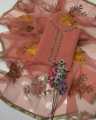 Fancy collection  Handwork Stones And Beads Work Organza Shirt With Handwork Zari Beads Work Oil Paint Organza Duppata 2 Pc Dress. 