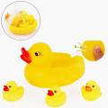 Soft Rubber Baby Duck Bath Toys Set - Whistle Water Toy For Kids Boys and Girls. 