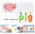 1 【Happier】 Wooden Spelling Game Building Blocks Educational Learning Toys Alphabet Spelling Exercise For Toddlers And Kids. 