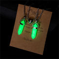 1 piece Hexagon Stone Magnetic couple necklace LED  Pendant Couple necklace Glow In The Dark Astronaut pendant necklace Resin Glow in the dark necklace for Couple necklace Lover Jewelry Couple. 