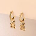 2024 New Fashion Gold Color Earrings CZ Small Hoop Dangle Drop Bear Earring Minimal Jewelry for Women Wedding Accessories Gifts. 