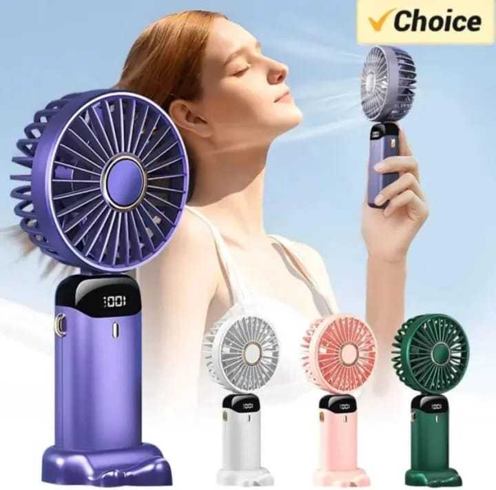 Multi Mode Fan Mini Fan Rechargeable – LCD Mini Fan Digital Display – 4 Speed Mode ...