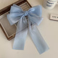 Girls Blue Pink Big Bow Ribbon Hair Clip Elegant Simple Spring Hair Clip ANLAN. 