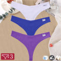 3Pcs/Set Women Cotton Thongs Solid V-Waist Stripe Lady Panties Breathable G-String Soft Underwear Female Intimates Lingerie Superman Ruoias. 