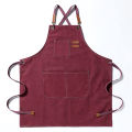 Men Women Thick Canvas Denim Bib Apron Kitchen Cooking Workshop Heavy Work Apron. 