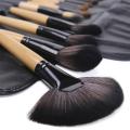 Set of 24 - Professional Makeup Brushes - Leather Pouch Included. 