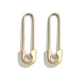 Minimalist Safety Pin Cartilage Sterling Silver Big Hoop Earrings for Women Girls Elegant Dangle Drop 37mm. 