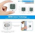 Wireless Thermometer Hygrometer for iPhone/Android, Smart Bluetooth Humidity Temperature Sensor with Alarm and Data Storage for Green House Cigar Guitar Camera Storage Humidor Incubator Monitor. 
