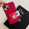 ins Wind Emoji Pillow Mobile Phone Holder for Apple 14promax Phone case iphone13 Leather Pattern 12/15. 